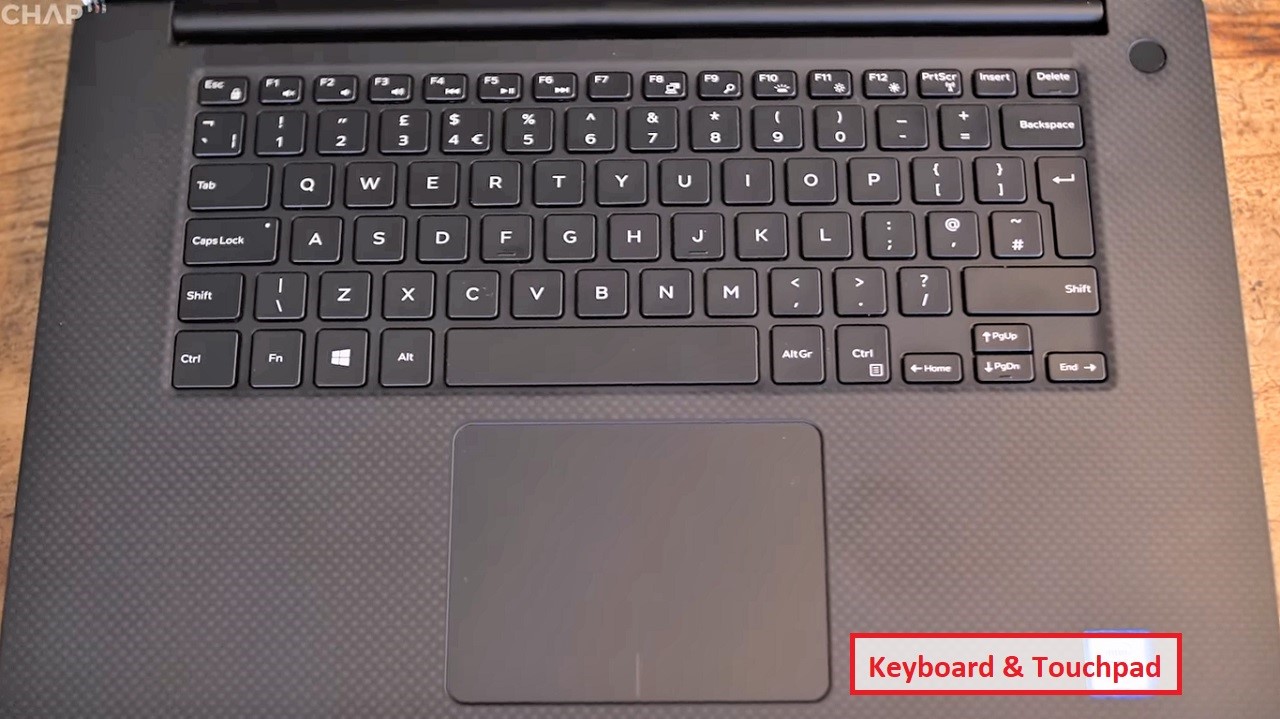 Dell XPS 9570 Laptop Keyboard and Touchpad
