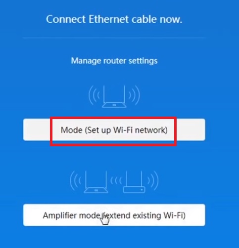 Mode (Set up Wi-Fi network)