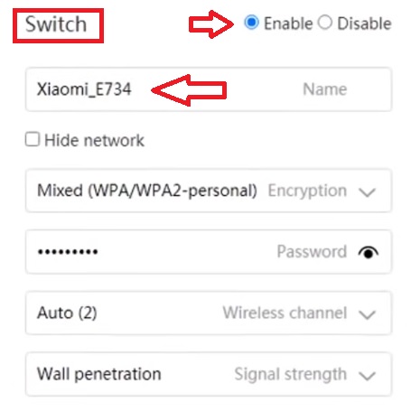 Switch enable