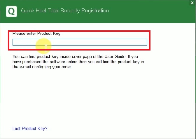 Now enter the Product Key in the window that follows