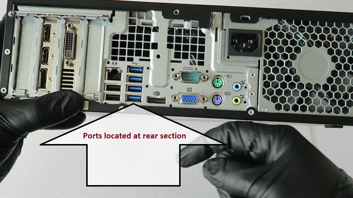 HP 8300 Elite Rear Ports