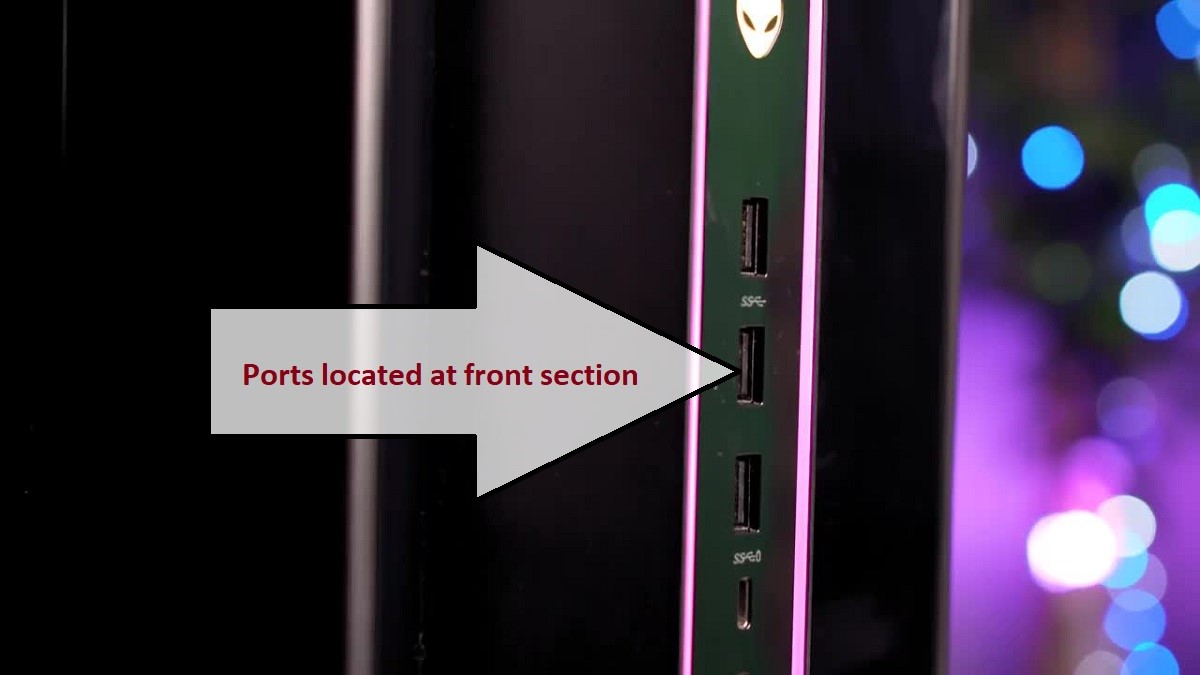 Dell Alienware Aurora R10 Front Ports