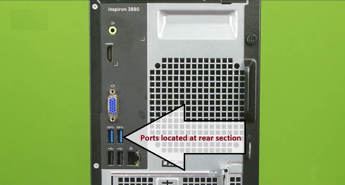 Dell Inspiron 3880 Desktop Rear Ports