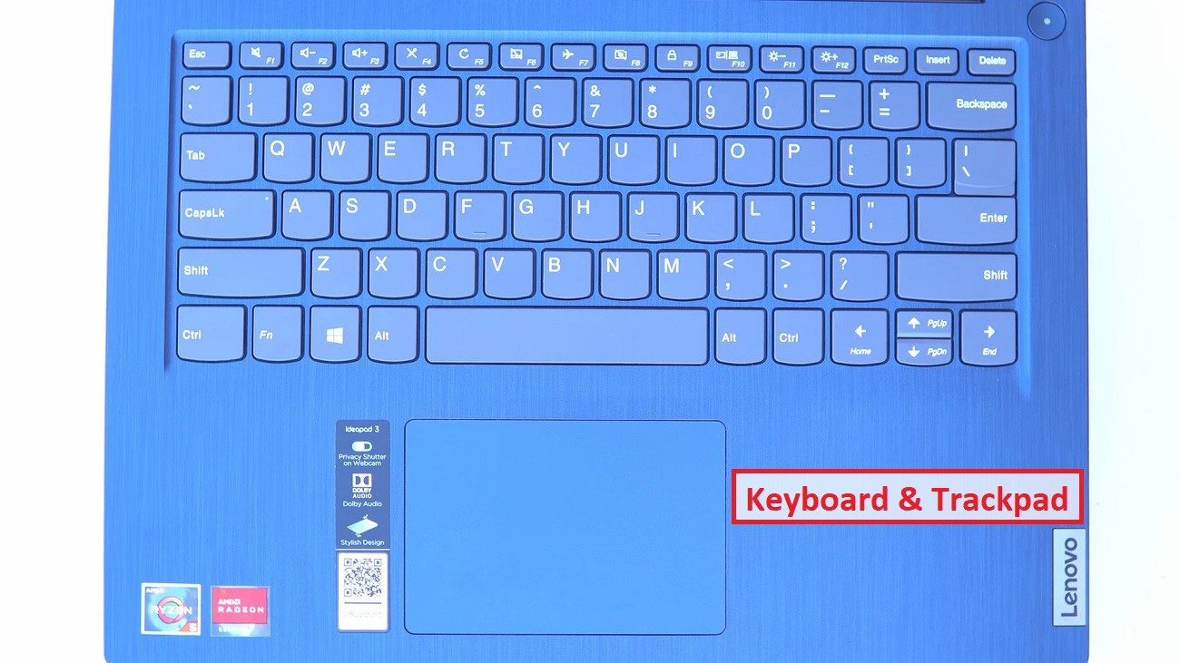 Lenovo IdeaPad 3 Keyboard and Trackpad