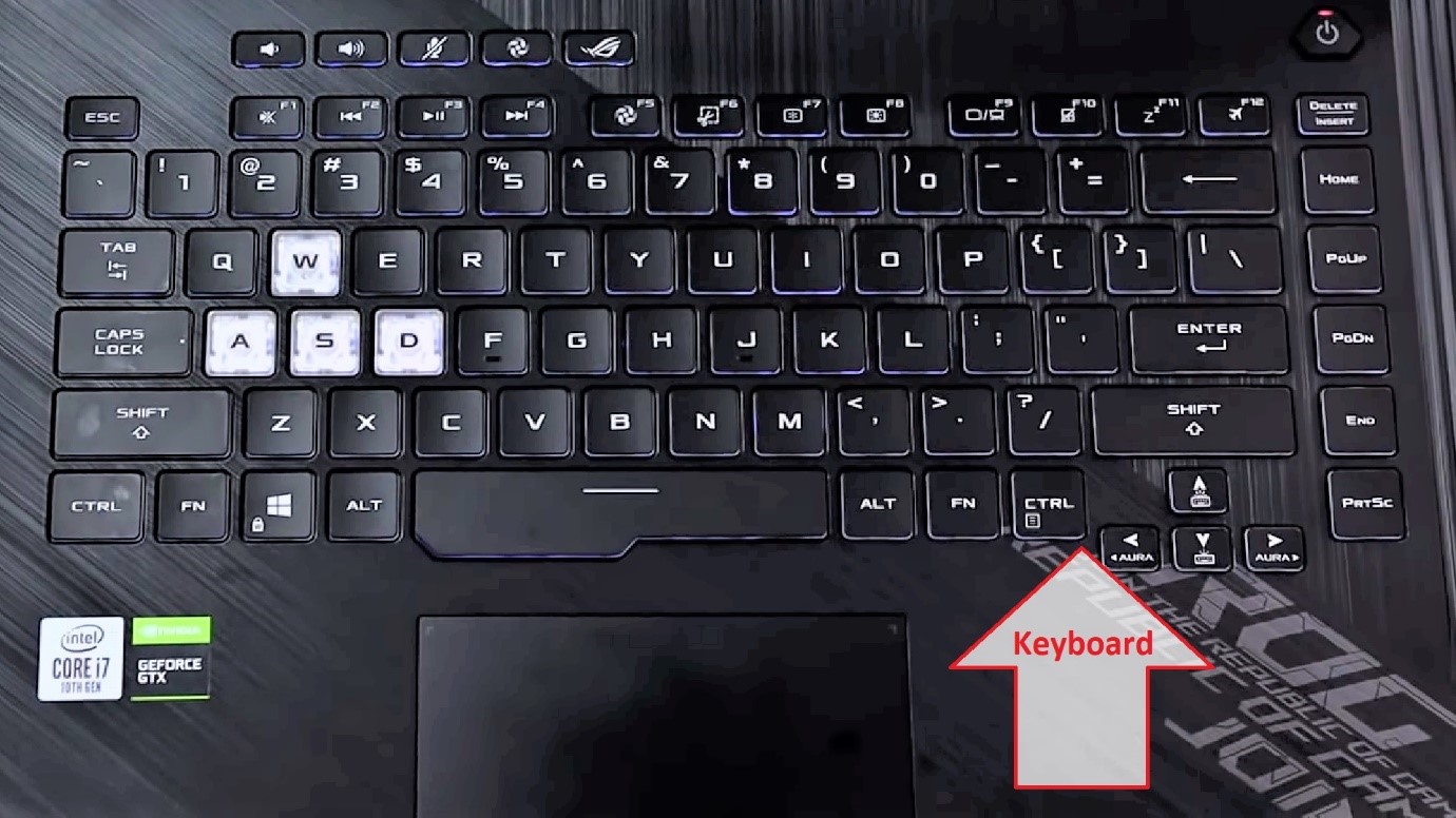 Asus ROG Strix G15 Gaming Laptop Keyboard