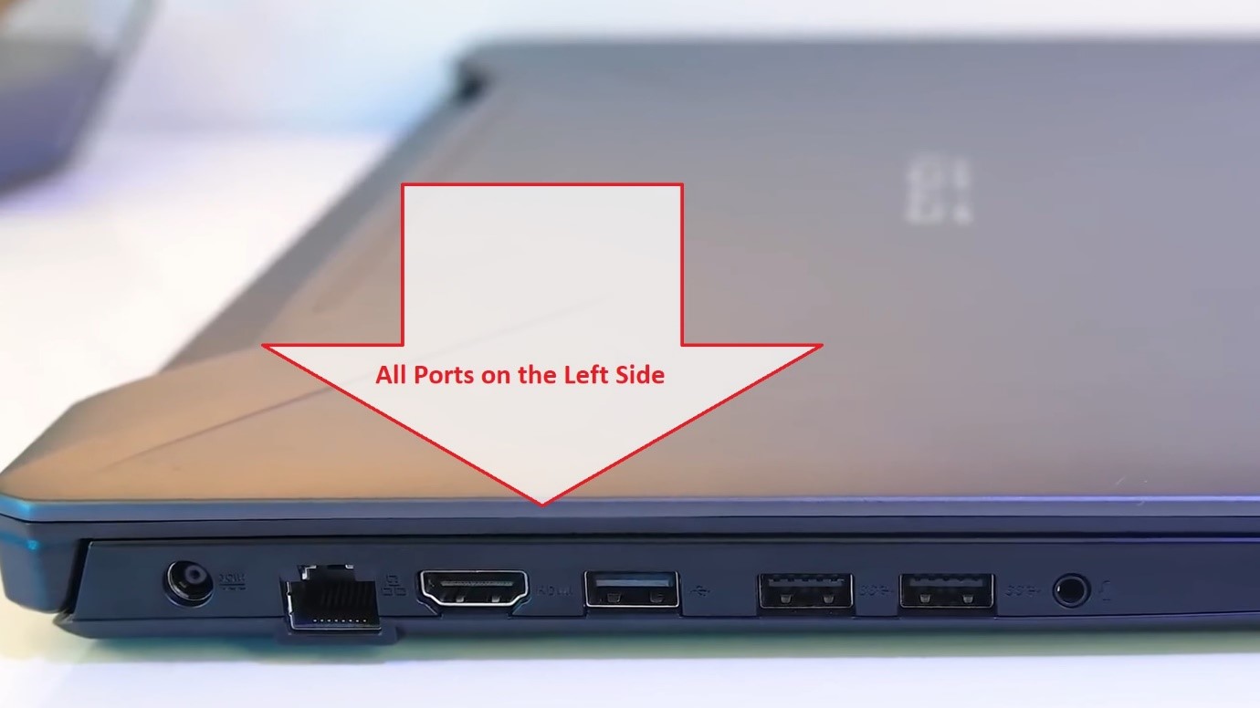 Asus TUF FX505DT Gaming Laptop Left Side Ports