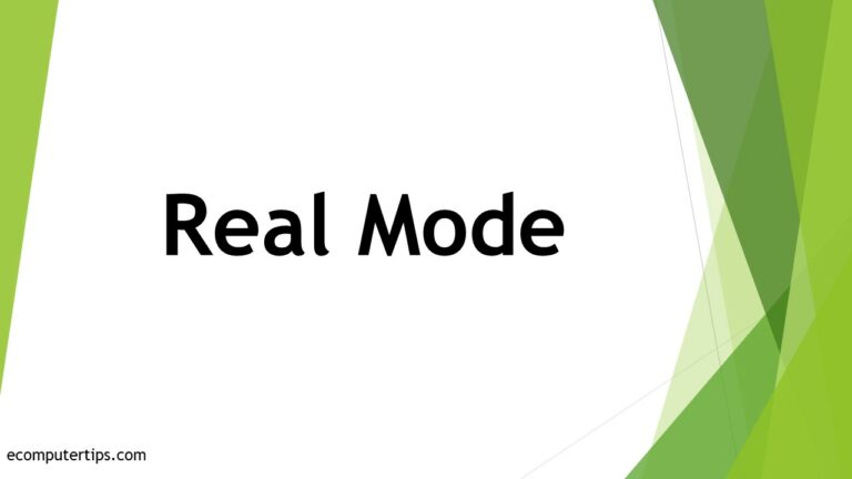 What is Real Mode