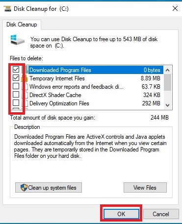 Disk Cleanup for (C:)