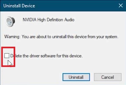uncheck the Delete the driver software of this device option