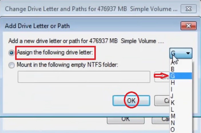 Add Drive Letter or Path