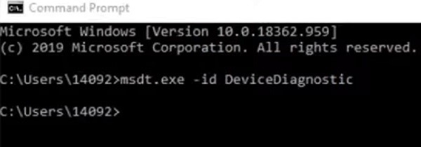 msdt.exe – id DeviceDiagnostic