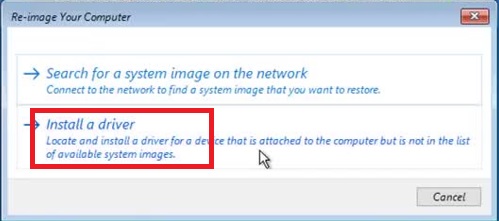 Click on the Install a driver