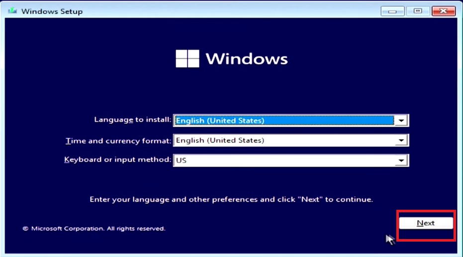Language to install
