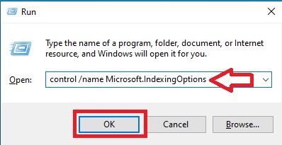 control /name Microsoft.IndexingOptions
