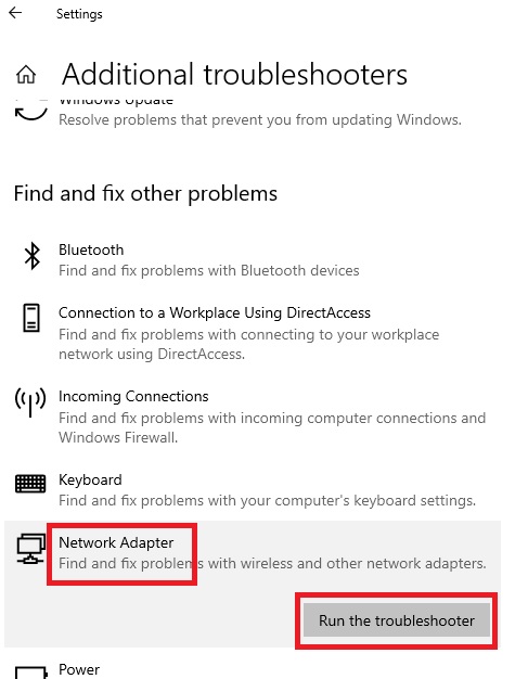 click on Network Adapter