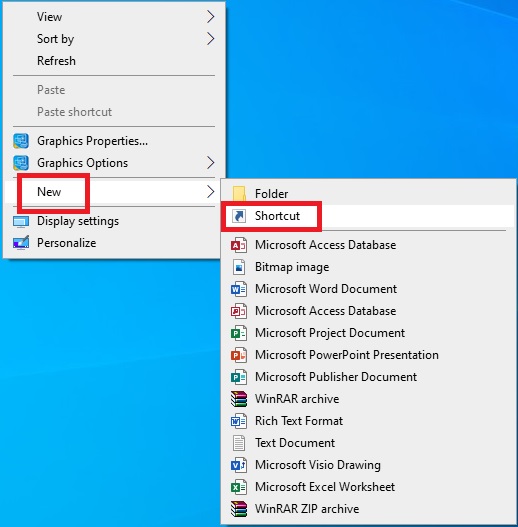 Create a desktop shortcut for Task Manager