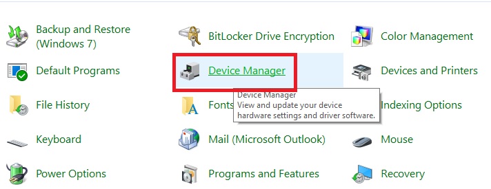 From the next window, you can directly access the Device Manager