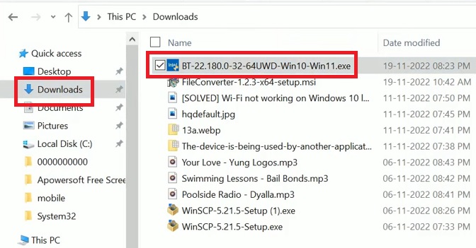 Double-click on the driver in the Downloads folder