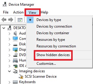 Show hidden devices