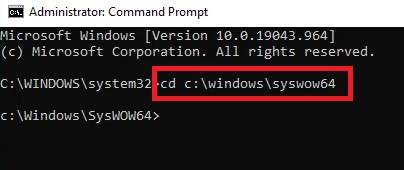 cd c:\windows\SysWOW64