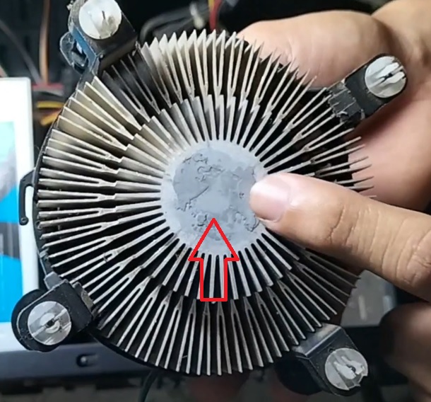 Remove the CPU fan and check the thermal paste