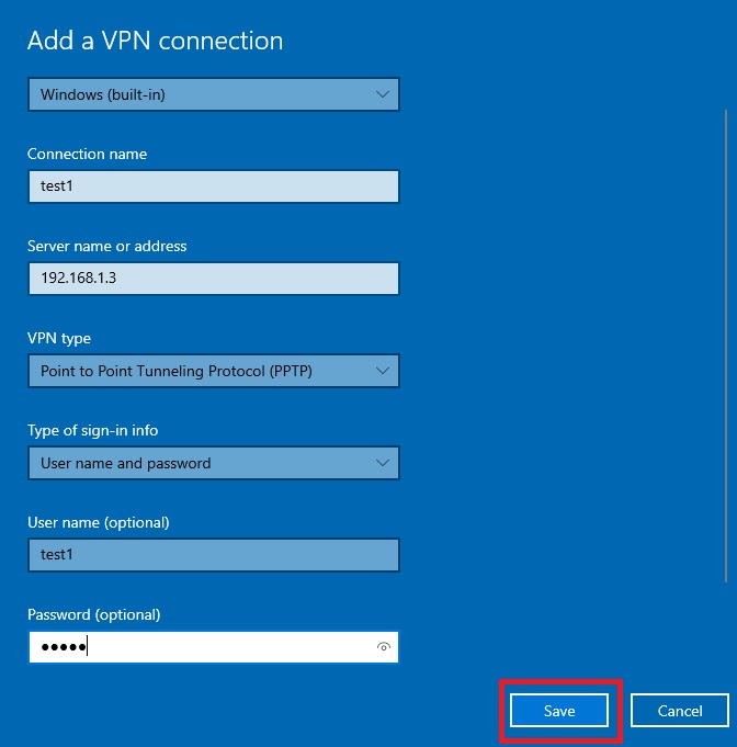 Add a vpn connection