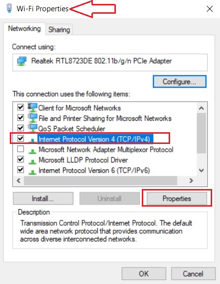 Internet Protocol Version 4 (TCP/IPv4)