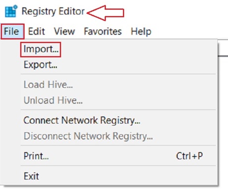 Registry Editor Import