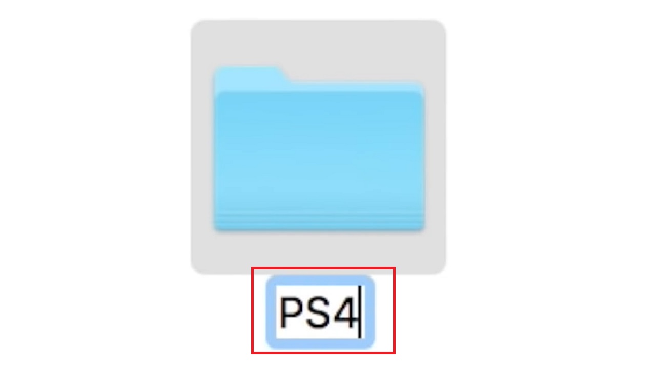 Naming the new folder ‘PS4’