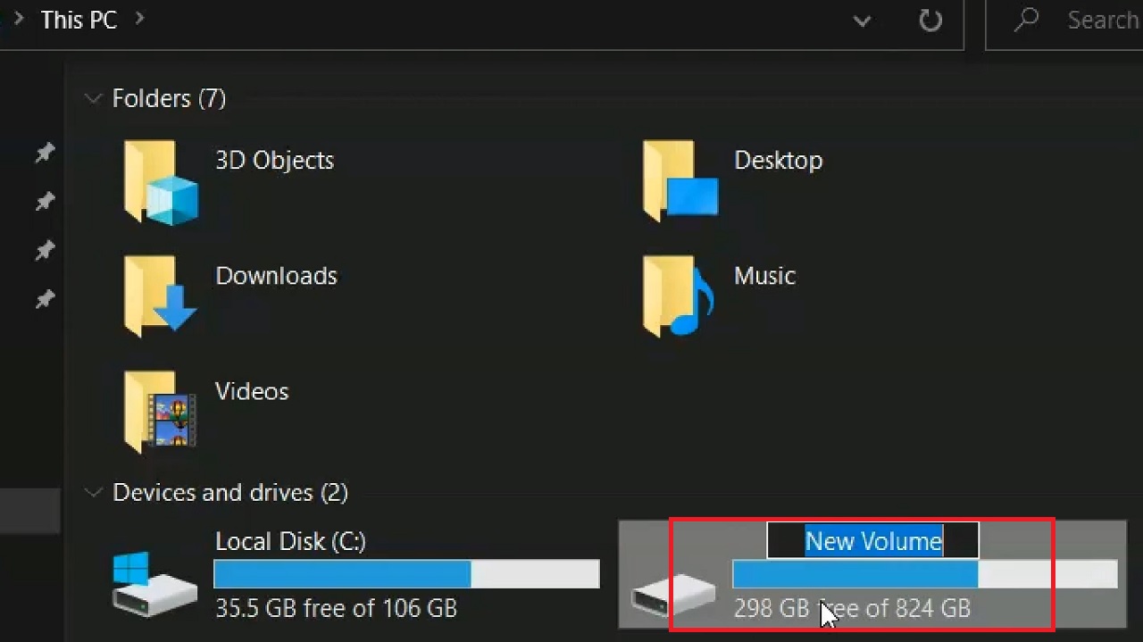 Naming the drive as you want