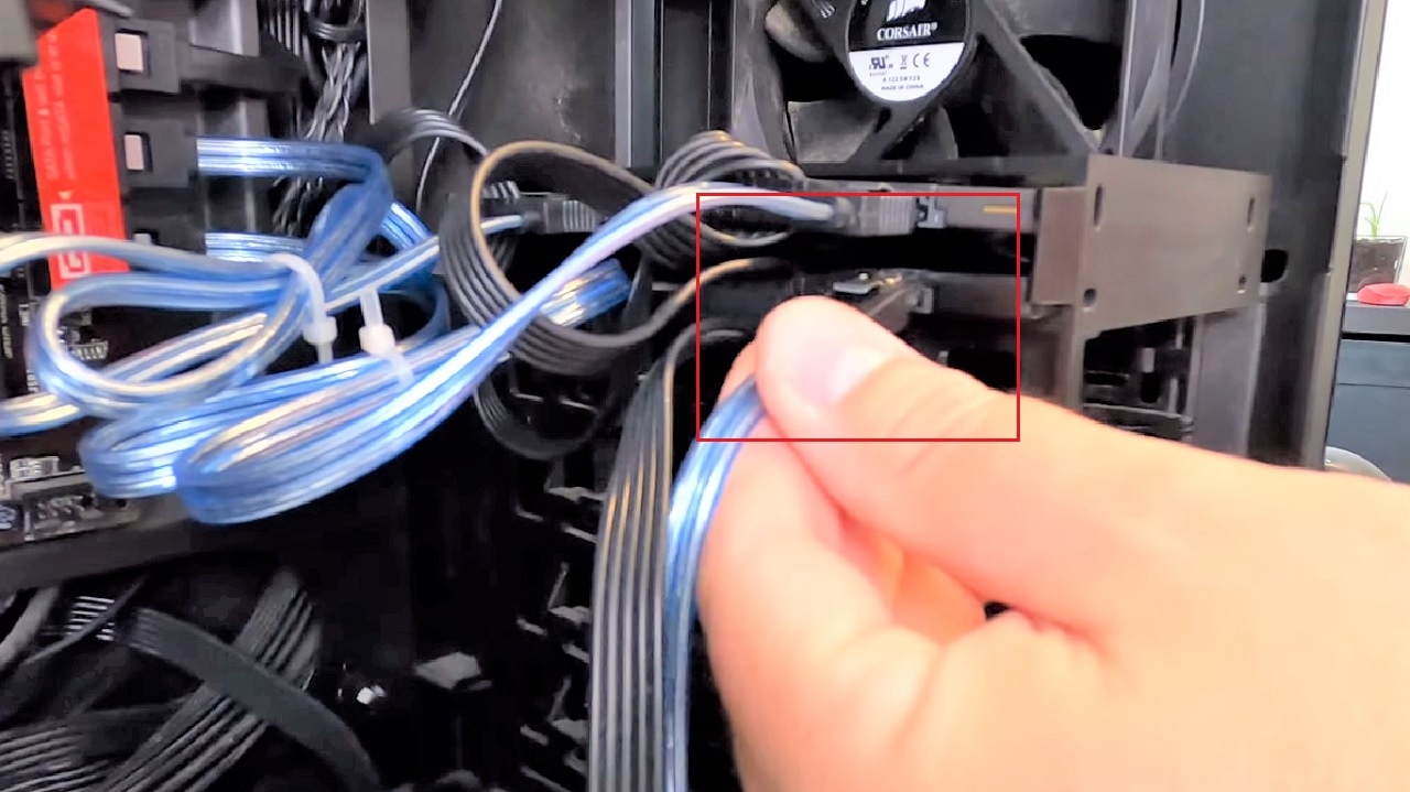 Fixing the SATA cable