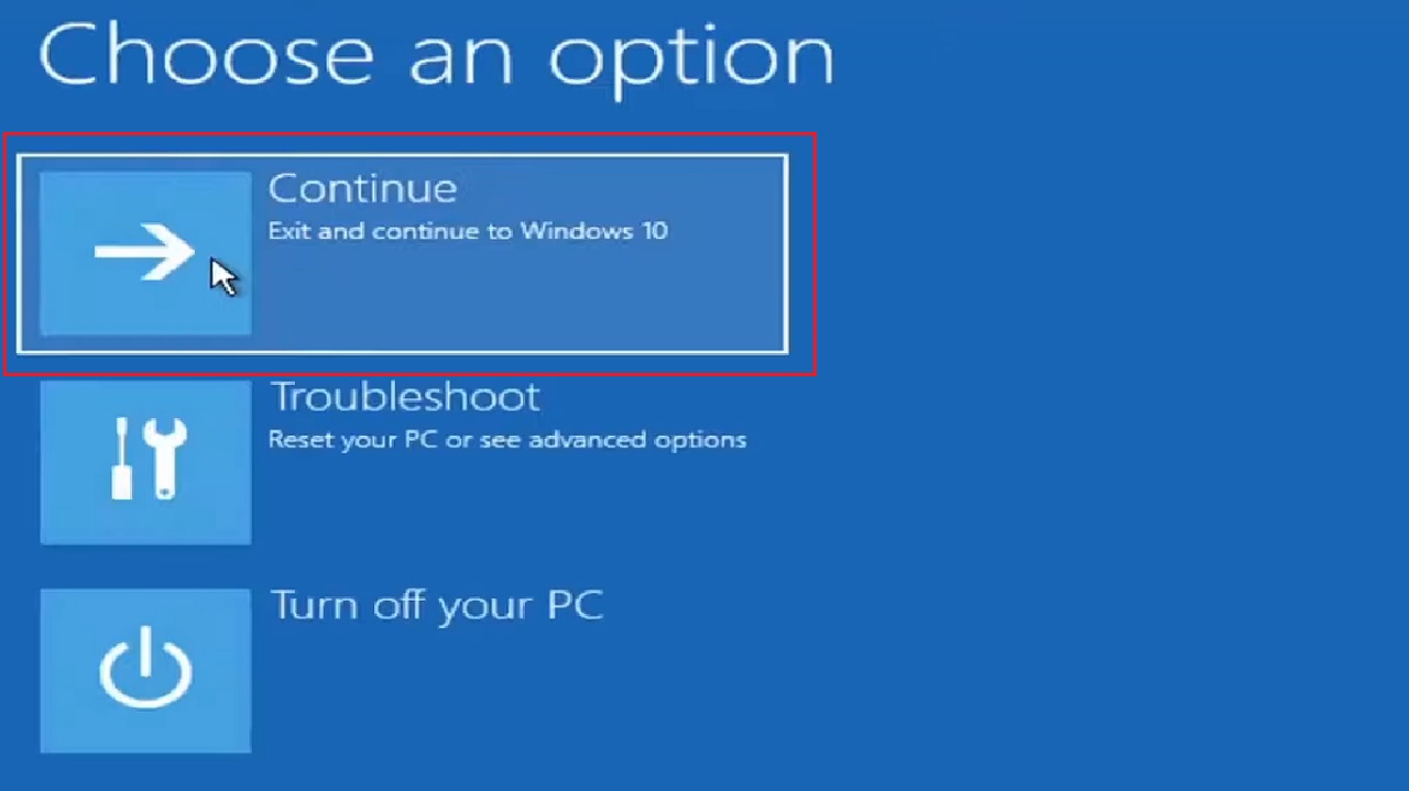 Clicking on Continue to start using Windows