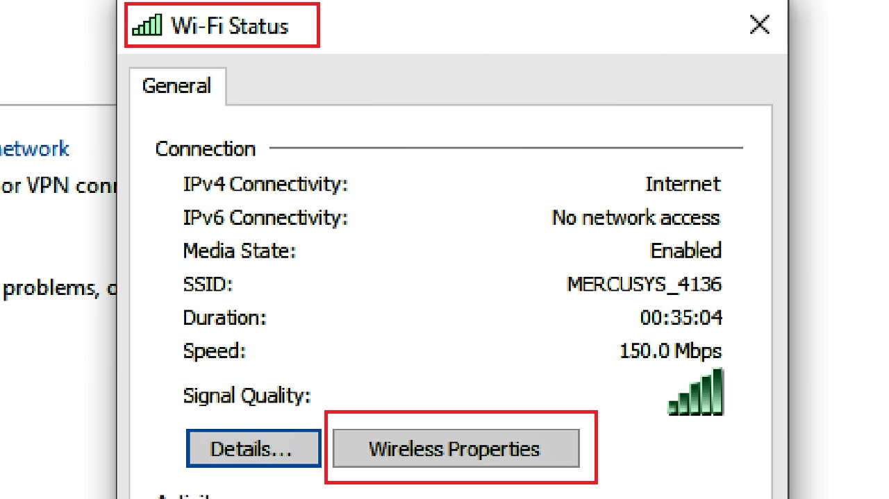 Wi-Fi Status window