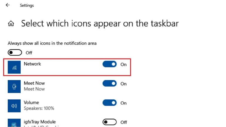Fix Wi-Fi Icon Missing from Taskbar