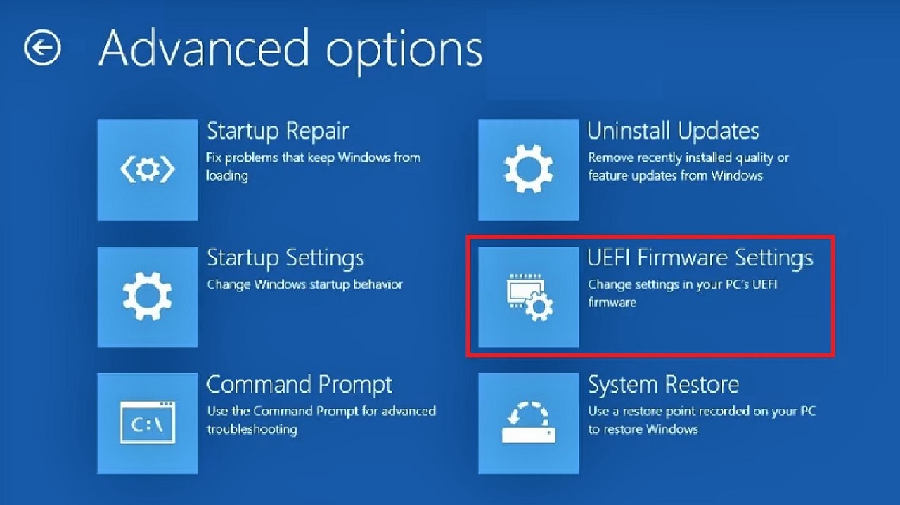 Choosing UEFI Firmware Settings