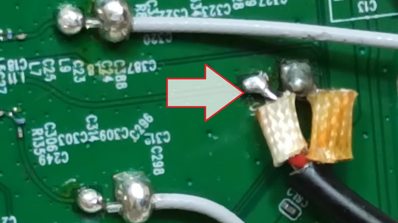 Fixing one end of the wire on the PCB