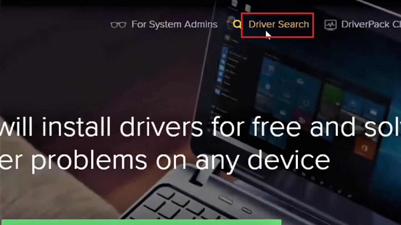 Clicking on Driver Search
