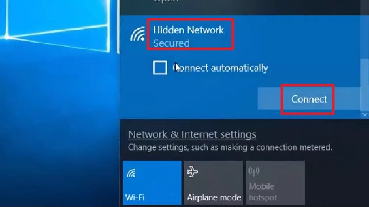 Connect to a Hidden Wi-Fi Network in Windows