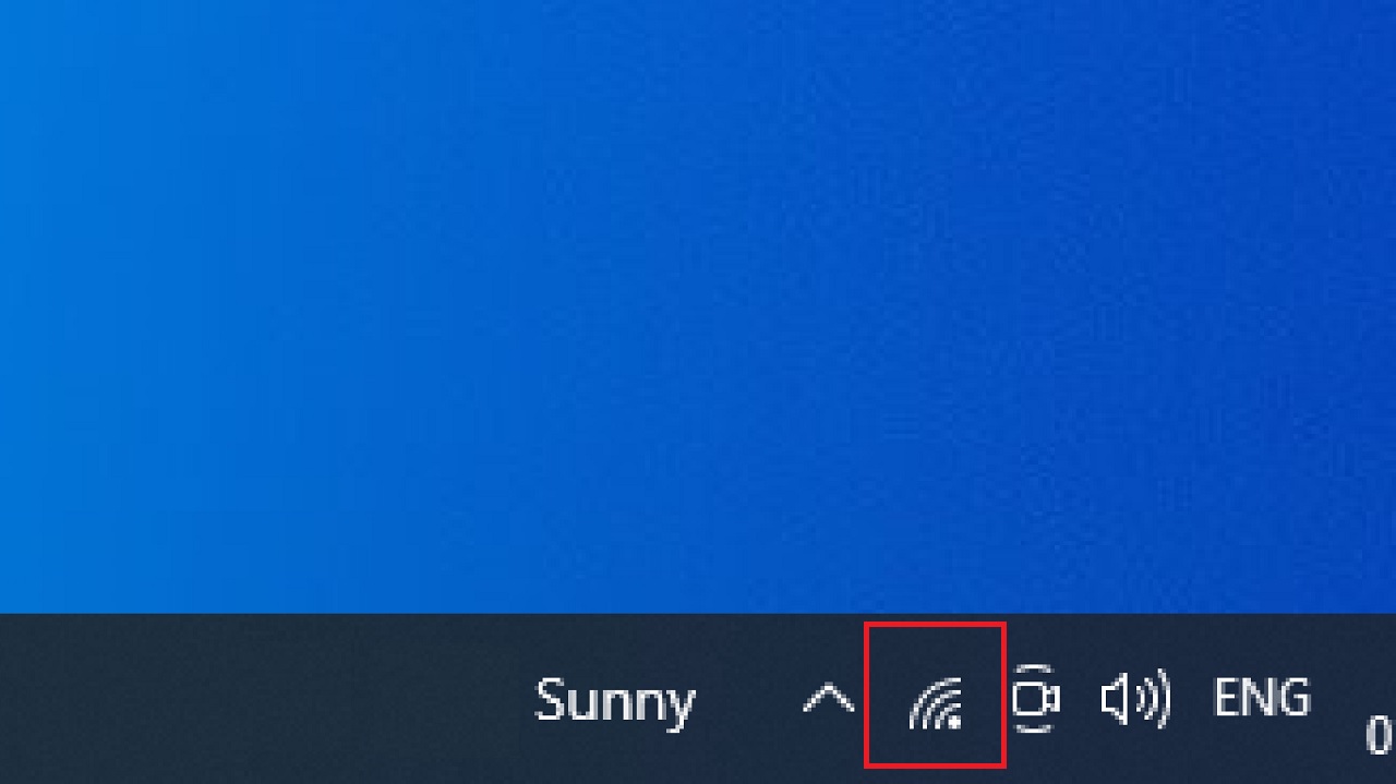 Clicking on the Wi-Fi icon in the taskbar