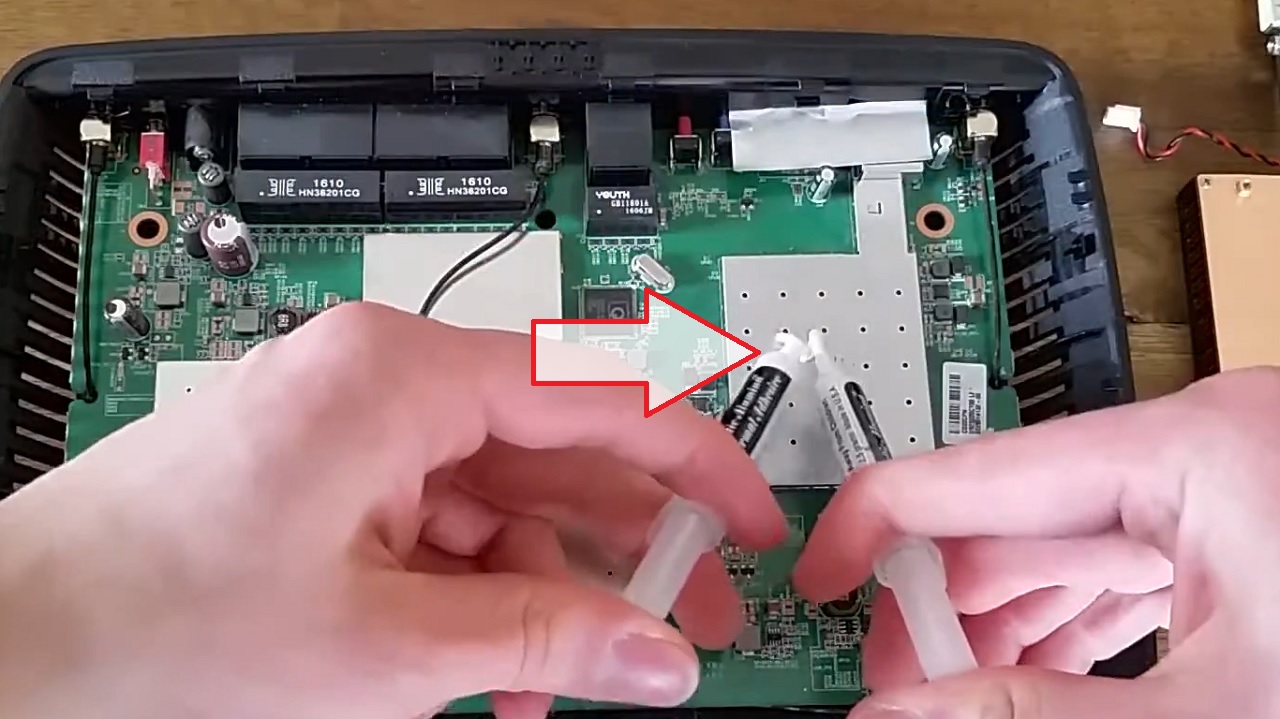 Applying fresh thermal paste and adhesive