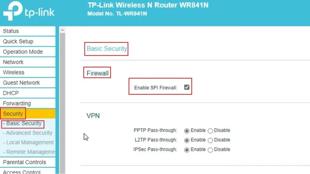 Change Router Security Settings